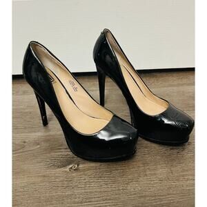 Pour La Victoire Black Irina Patent Leather Platform Pumps Heels Wm Size 9
